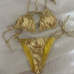 WOMENS M GOLD BIKINI