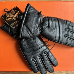 Milwaukee Leather SH230 Men's Black Leather Warm Lining Gauntlet Motorcycle Hand