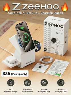 ZEEHOO CubeTrick X 3-in-1 Magnetic Wireless Charging Station