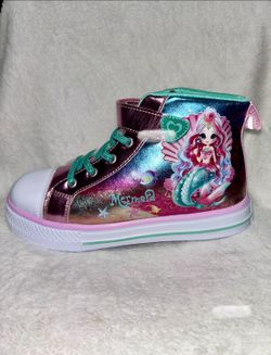 Pink Mermaid Lightweight high top sneakers
