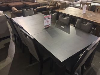 Dark Brown 9 PC Solid Wood Ext Table Set Sale