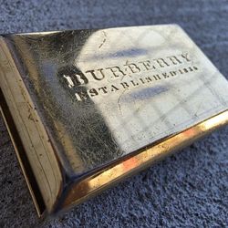 Vintage Burberry Belt Buckle – Gold Tone Metal – ESTABLISHED 1856