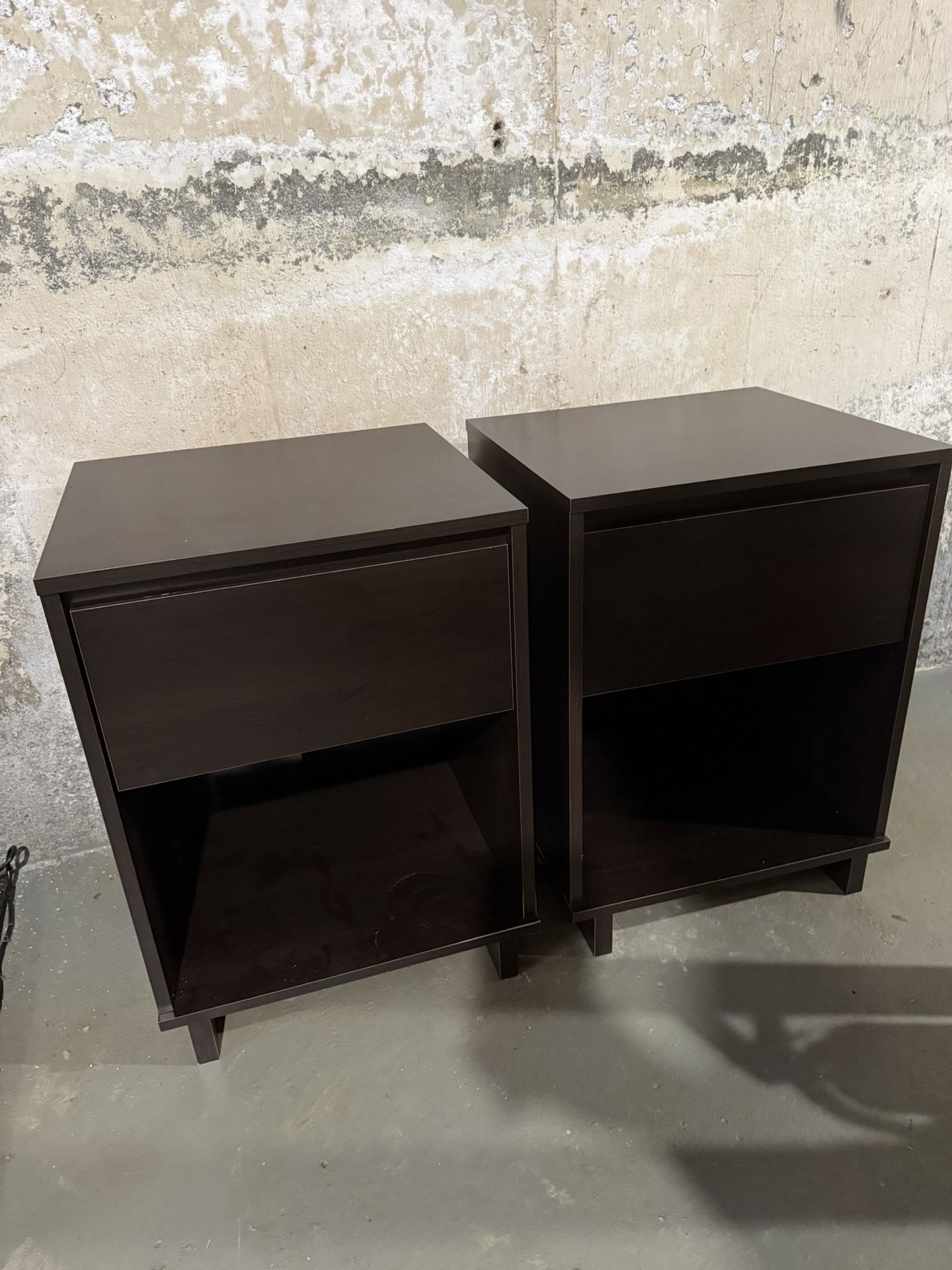 Modern Nightstand with Storage Drawer Espresso 