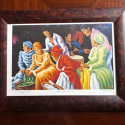 "Los Lavanderos" Signed Framed Art Print