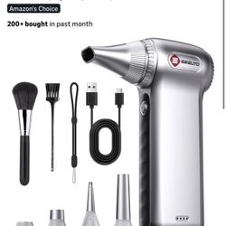 Compressed Air Duster-125,000 RPM Cordless Electric Air Duster, Rechargeable 