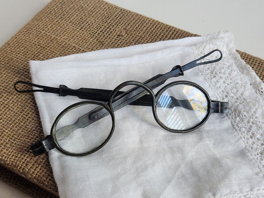 Antique Scheidig Steel Frame Spectacles Eyeglasses with Adjustable Arms