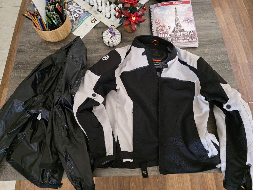 Reax Armored Motorcycle Jacket w/ Back Protector Included XXL
