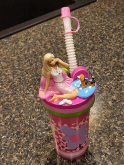 Water Bottle Barbie Lid with straw