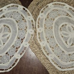 Vintage Heart Doiles from Barbados Bahamas