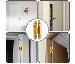 6 Inch Invisible Concealed Door Hinges 180 Degree Swing Hinge (Gold)-