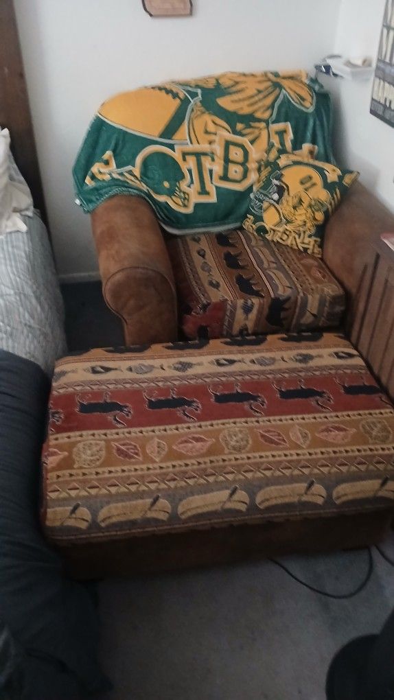 Rustic Chair And Ottoman