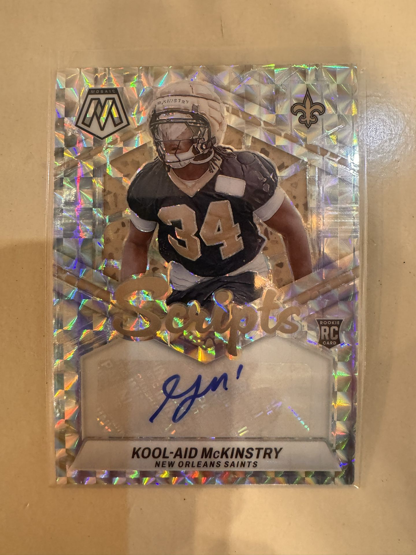 2024 Mosaic Kool Aid McKinstry Rookie Scripts Auto Silver #RS-KAM New Orleans Saints