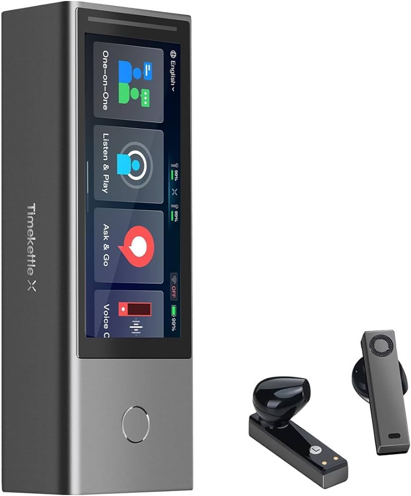 Timekettle X1 AI Interpreter Hub, Standalone Entity, Two Way Simultaneous Translator Earbuds, Translator Device Upgraded with Revolutionary Al Semanti