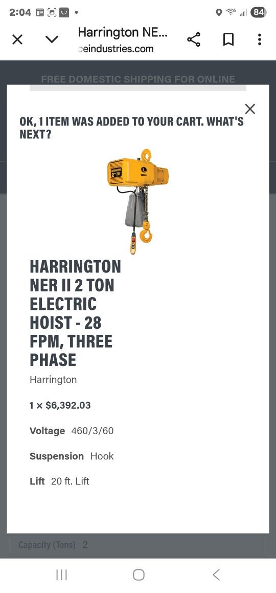 2 Ton Electric Hoist
