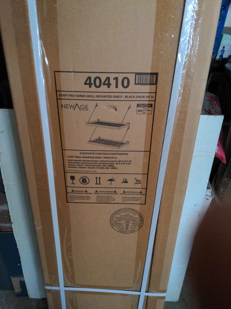 Box Of Two Heavy Duty Hanging Shelves