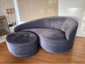 Vintage Vladimir Kagan Wave Loveseat Minimalist Sofa Postmodern Mohair Gray