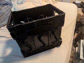Black Storvino Milk Crate Wine or Liquor Holder