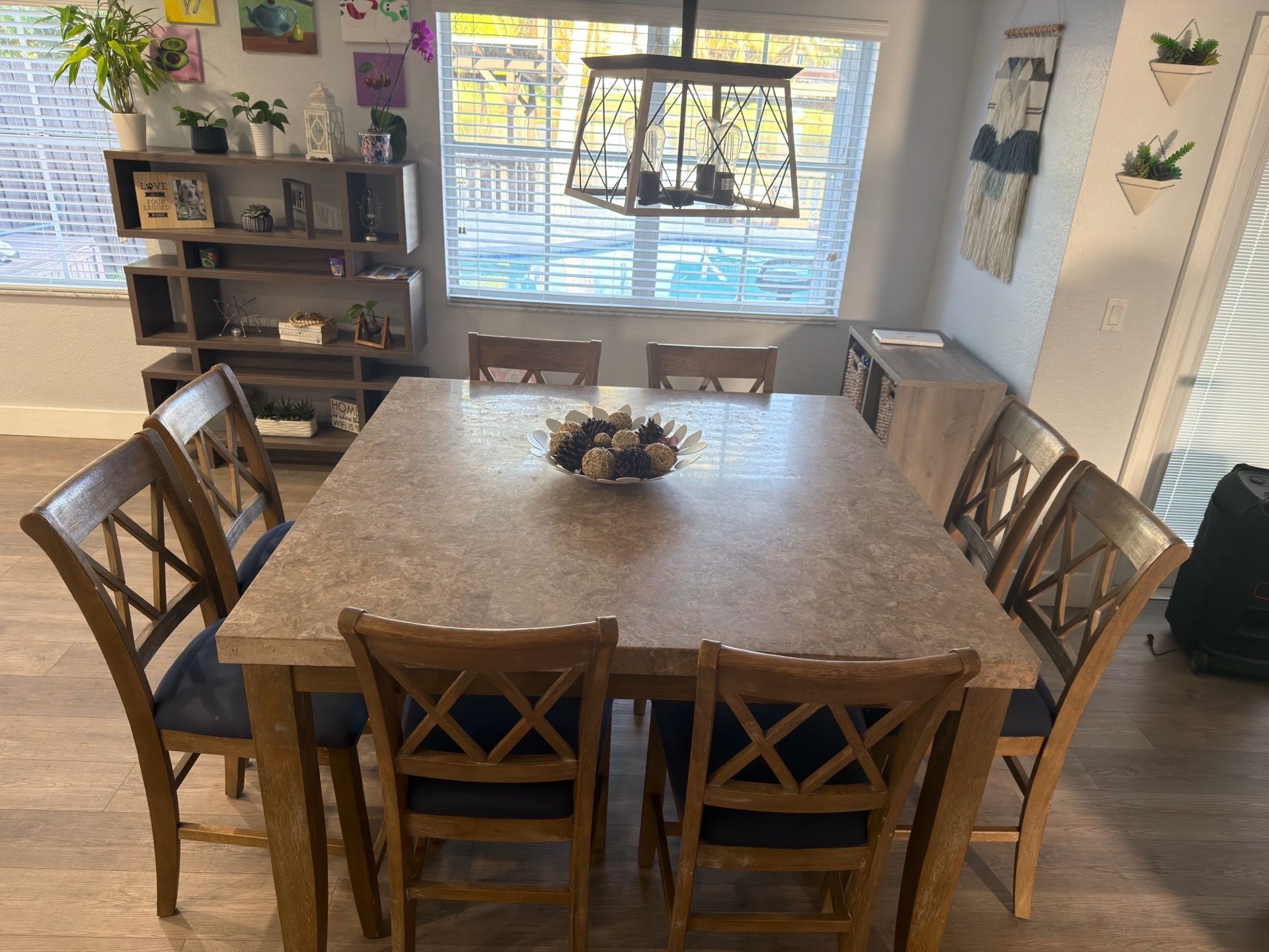 Marble top 8 person DINING SET