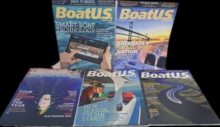 Lot of 5 BoatUS Magazines (2019-2023) - Boating, Tech, Gear & Maintenance