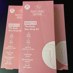 Natural Sense the Body Wax strip Sensitive Kit  60pc Bundle 