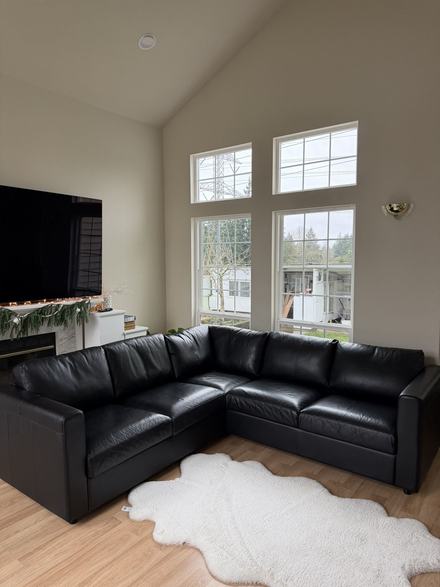 Finnala Leather Sectional Sofa Couch