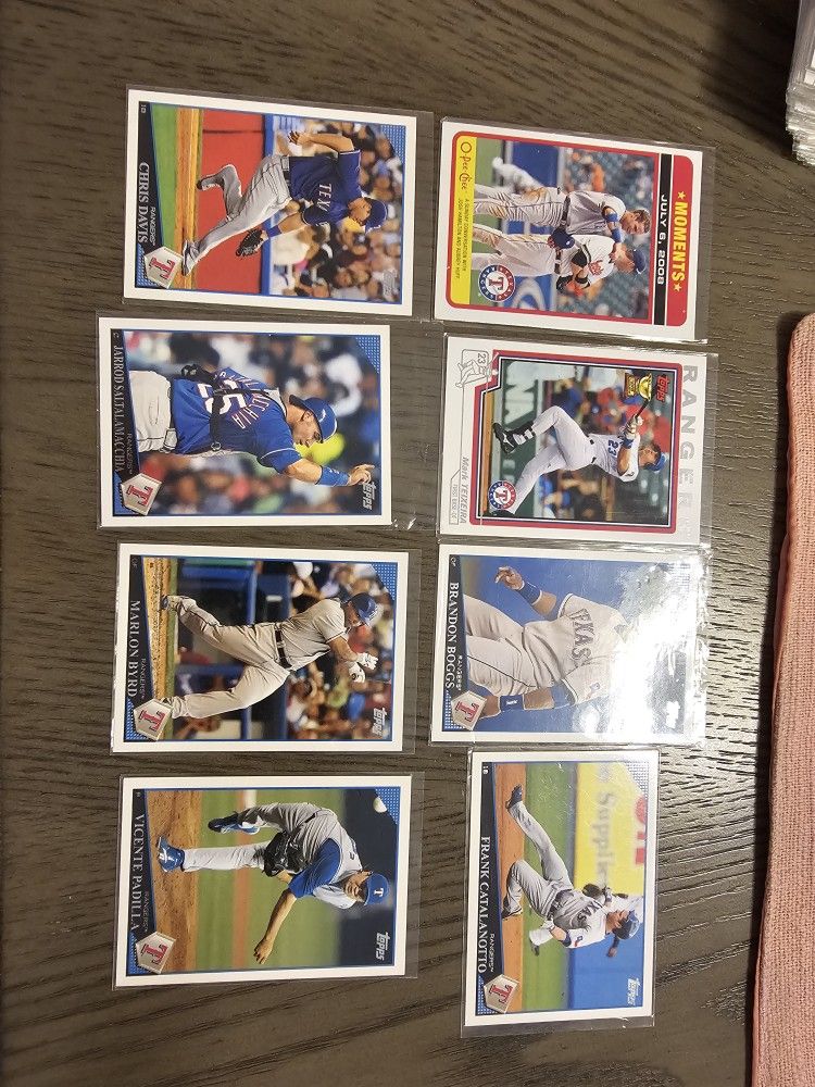Texas Rangers 60 2007-2020 Baseball Cards Lot 