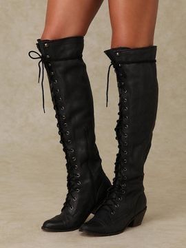 Never worn- Jeffrey Campbell Over the Knee Joe Lace Up Boots