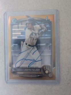 Jaydn fielder bowman chrome first /50 gold refractor auto