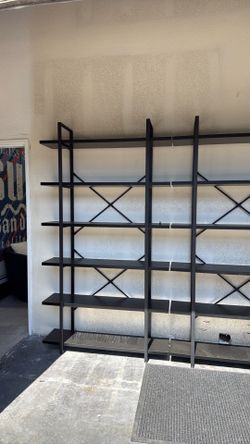 Black wood shelves