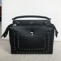 Fendi Black Leather Dotcom Bag