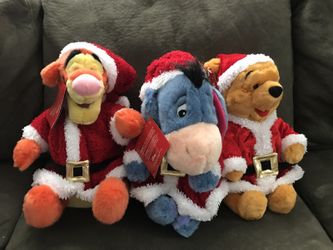 Winnie the Pooh, Eeyore & Tigger Santa's Helpers Plush Character's