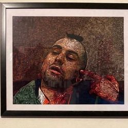 Taxi driver art piece starring Robert dinero in black frame