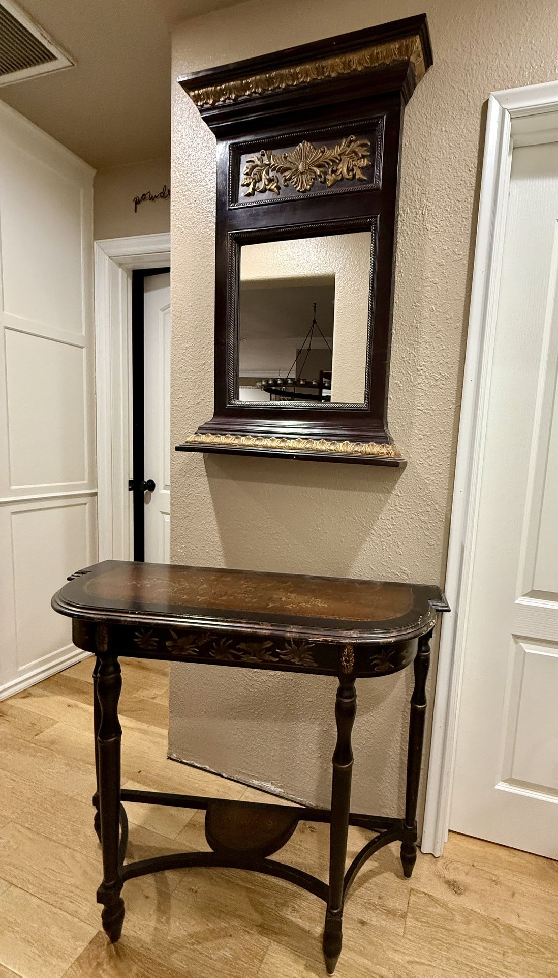 Consol Table & Mirror 39” X 12 1/2”