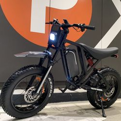 New - 52V1500W Electric E-Moto Dirt E-Bike, 37mph 20x4.0 Kenda Fat Tire, 25ah Battery