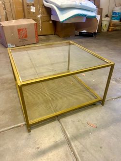 Gold Trim Glass Coffee Table