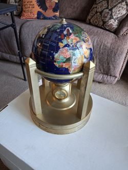 Alexander Kalifano rotating gemstone desk globe weather station