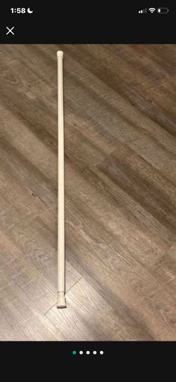 Linen Shower Curtain Complete With Rod And Hooks