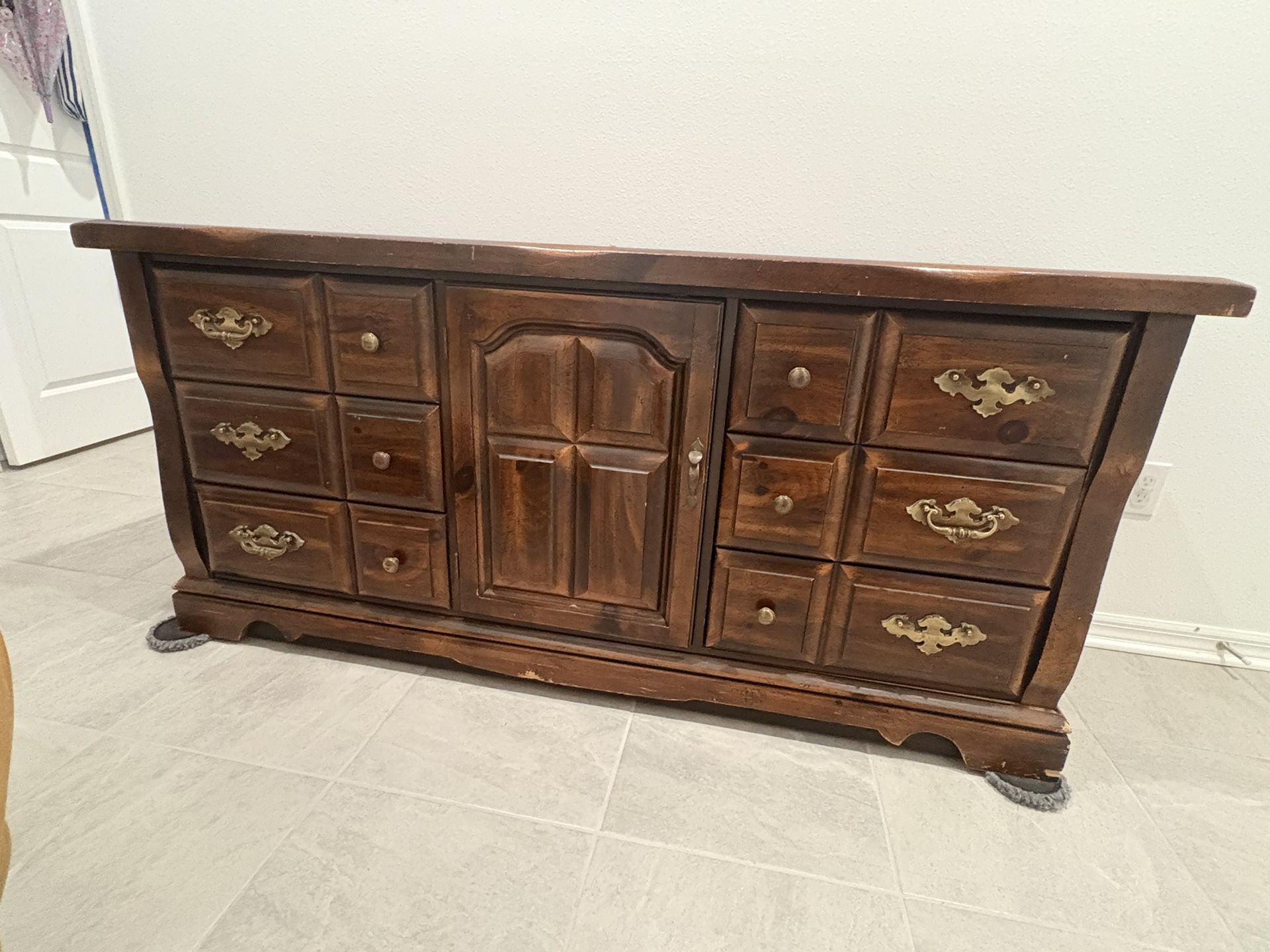 Brown antique dresser- real wood