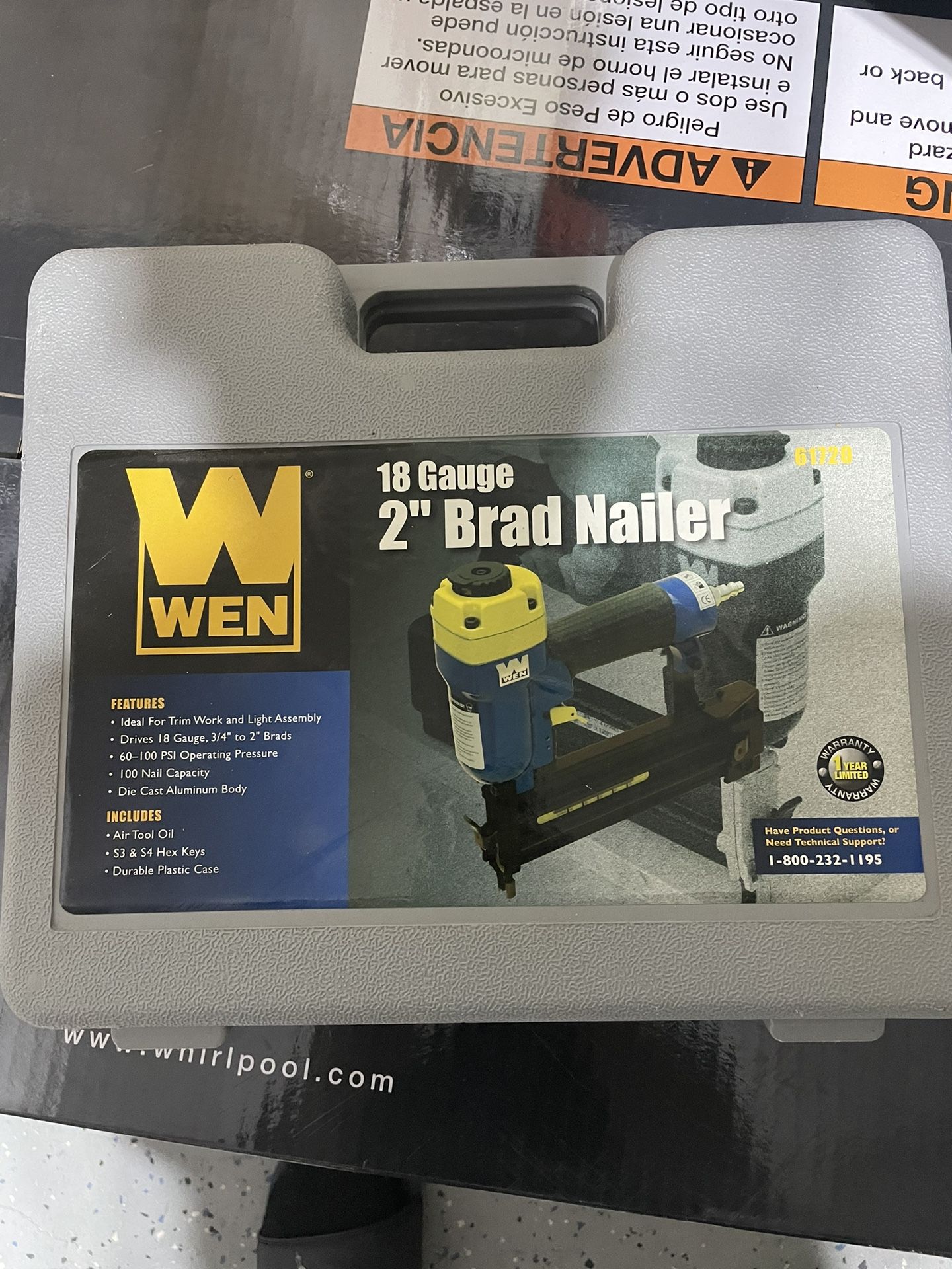 Wen Nail Gun 3/4-inch To 2-inch 18-gauge Brad Nailer Pneumatic