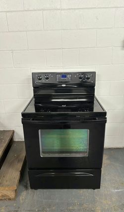 Black Electric Stove with Glass Top - Good Condition