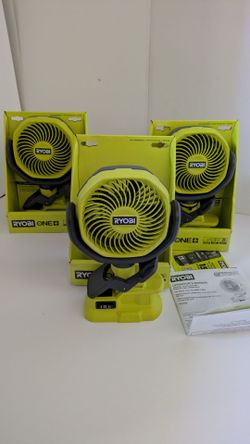 Ventilador de abrazadera inalámbrico RYOBI ONE+ 18V de 4 pulgadas (modelo PCF02B) es un ventilador portátil compacto que funciona con baterÃa, diseñad