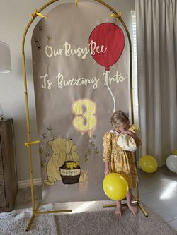 Birthday Banner three year old Winnie the pooh