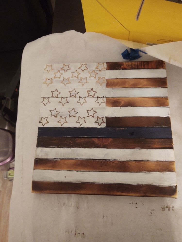 Homemade Wooden Flag Wall Hanging