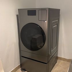 Samsung - AI Ventless All-In-One Front Load Washer/Electric Dryer Combo with Ventless Heat Pump - Dark Steel