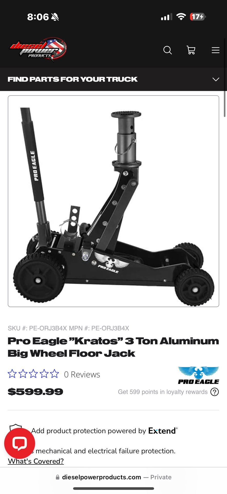 Pro Eagle 3 Ton Aluminum Big Wheel Floor Jack