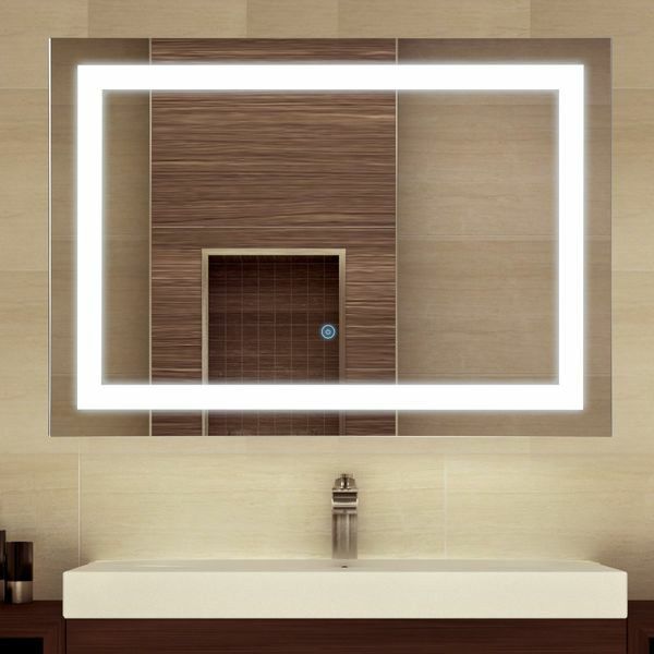 28" LED Illuminated Bathroom Wall Mirror - Outline LEDs