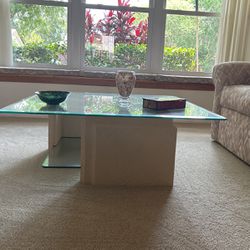 Glass & Stone Coffee & End Table 