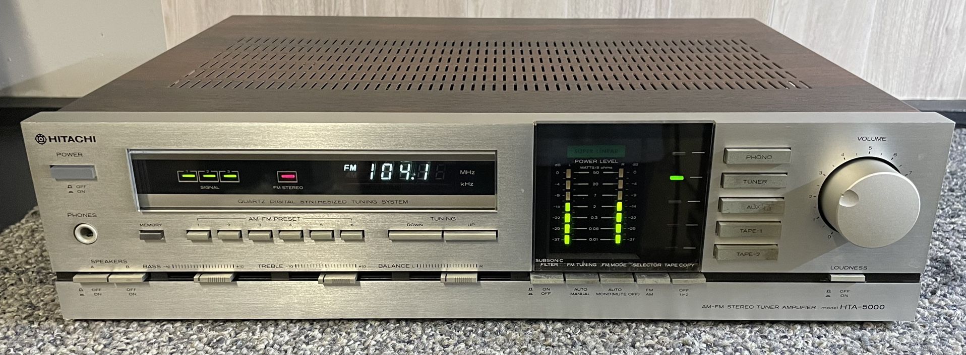 Vintage Hitachi AM-FM Stereo Tuner Amplifier HTA-5000