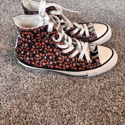 Converse Chuck Taylor All Star high-top sneakers with a floral and animal print