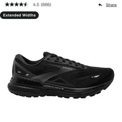 Brooks Men's Adrenaline GTS 23 Running Shoes  Color Black/Black/Ebony